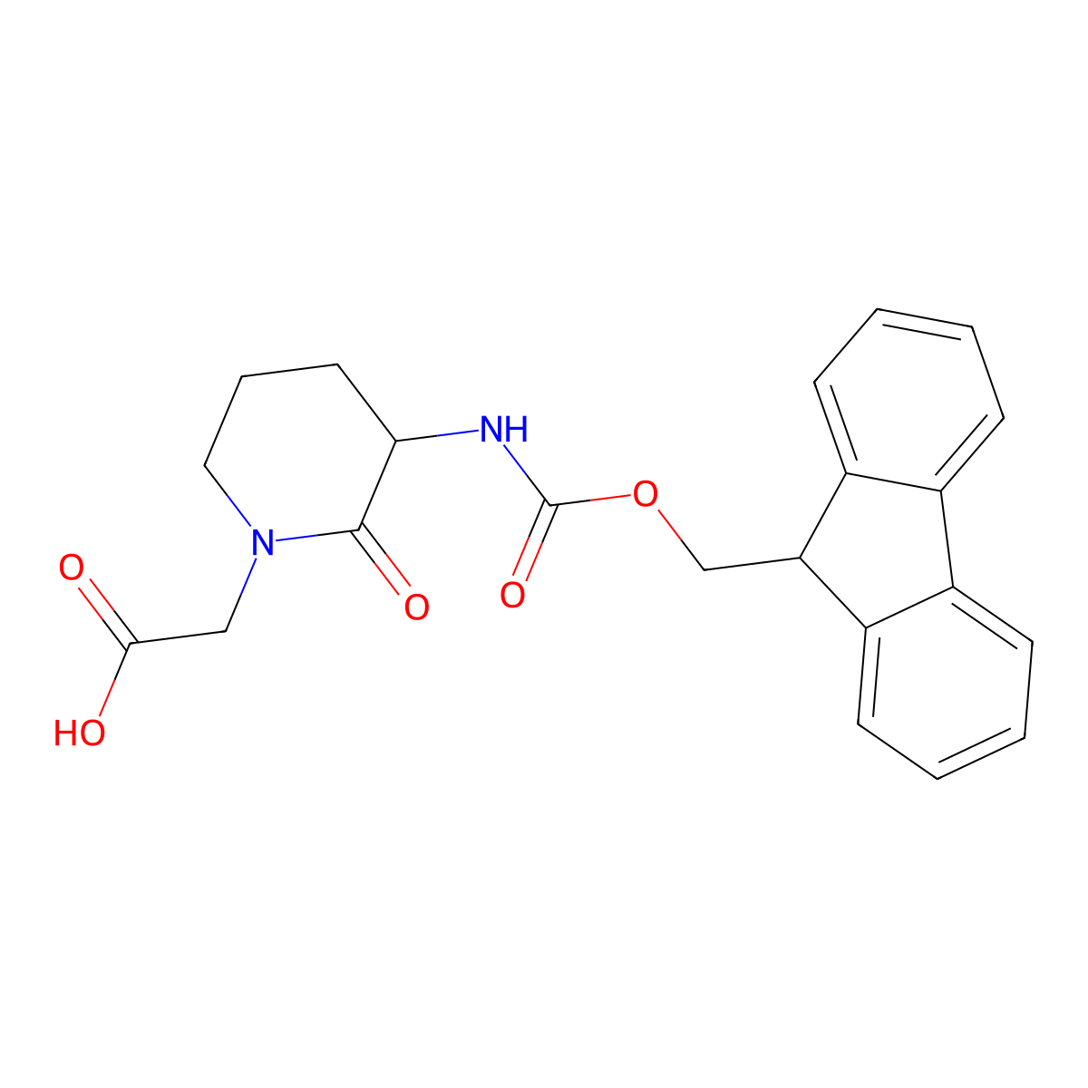 2-[3-({[(9H-fluoren-9-yl)methoxy]carbonyl}amino)-2-oxopiperidin-1-yl]acetic acid molecular structure, CAS 209163-25-7