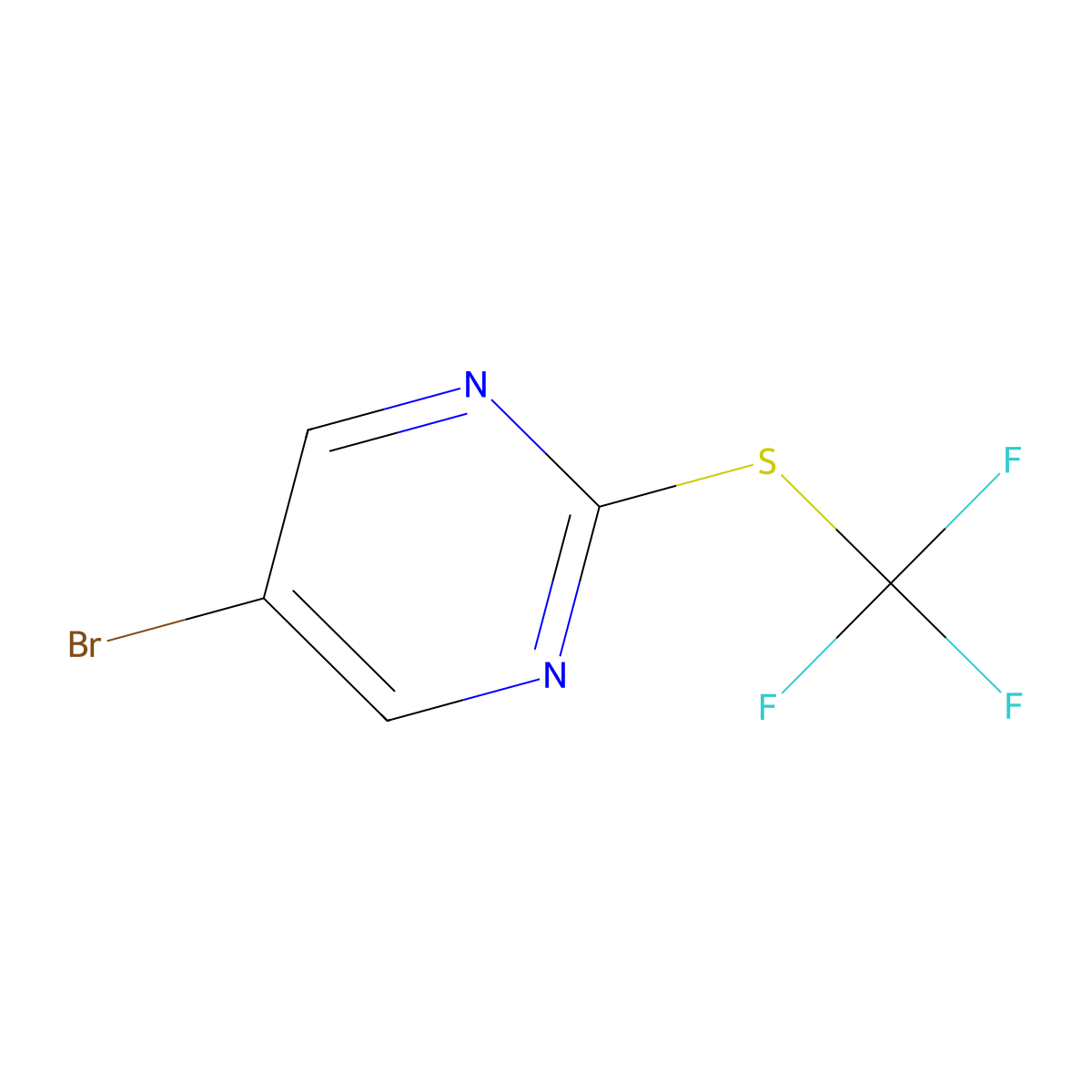 5-Bromo-2-[(trifluoromethyl)sulfanyl]pyrimidine molecular structure, CAS 2091632-09-4