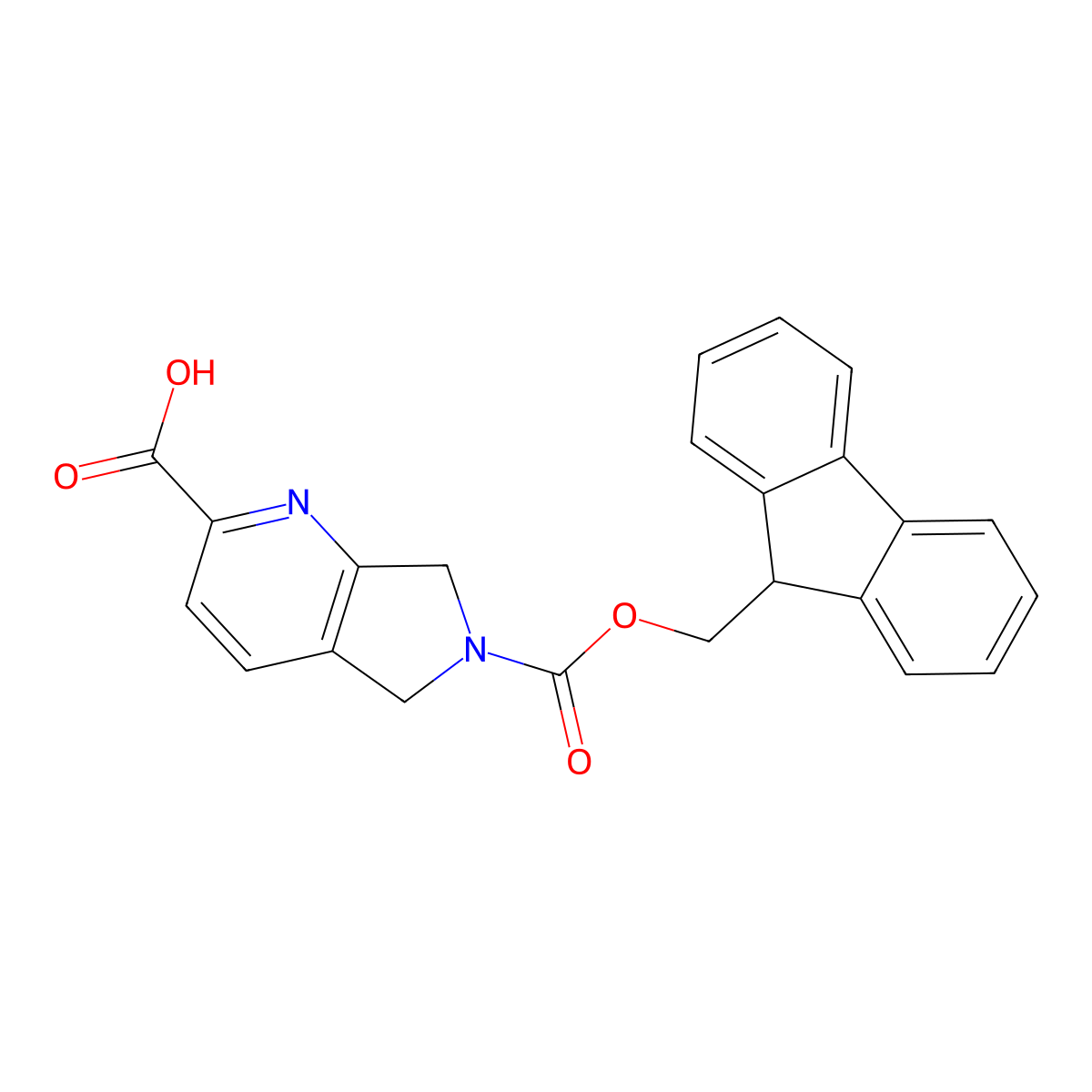 6-{[(9H-fluoren-9-yl)methoxy]carbonyl}-5H,6H,7H-pyrrolo[3,4-b]pyridine-2-carboxylic acid molecular structure, CAS 2091633-81-5