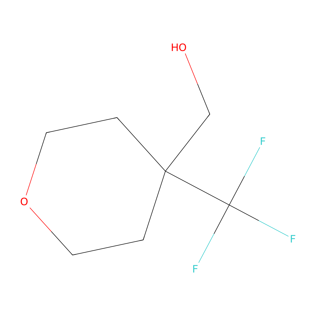 (4-(Trifluoromethyl)oxan-4-yl)methanol molecular structure, CAS 2091636-03-0