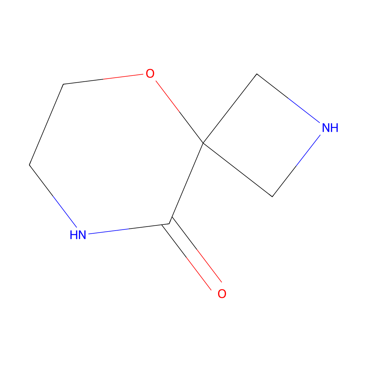 5-Oxa-2,8-diazaspiro[3.5]nonan-9-one molecular structure, CAS 2091636-43-8
