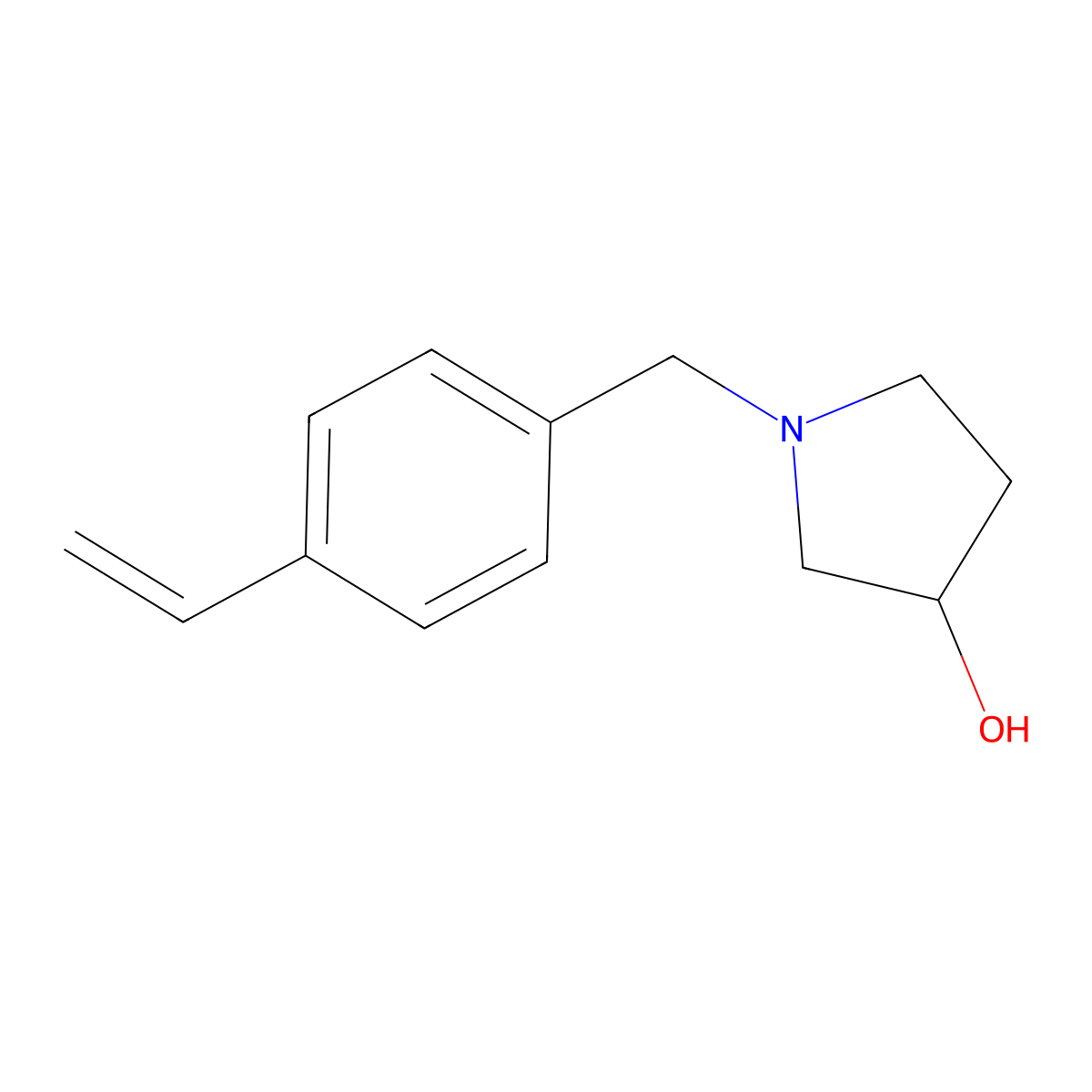 1-(4-Vinylbenzyl)pyrrolidin-3-ol molecular structure, CAS 2091636-97-2