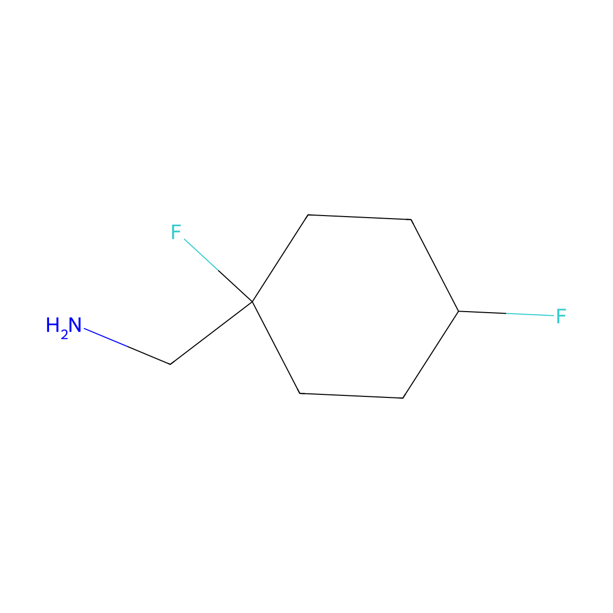 (1,4-Difluorocyclohexyl)methanamine molecular structure, CAS 2091637-88-4