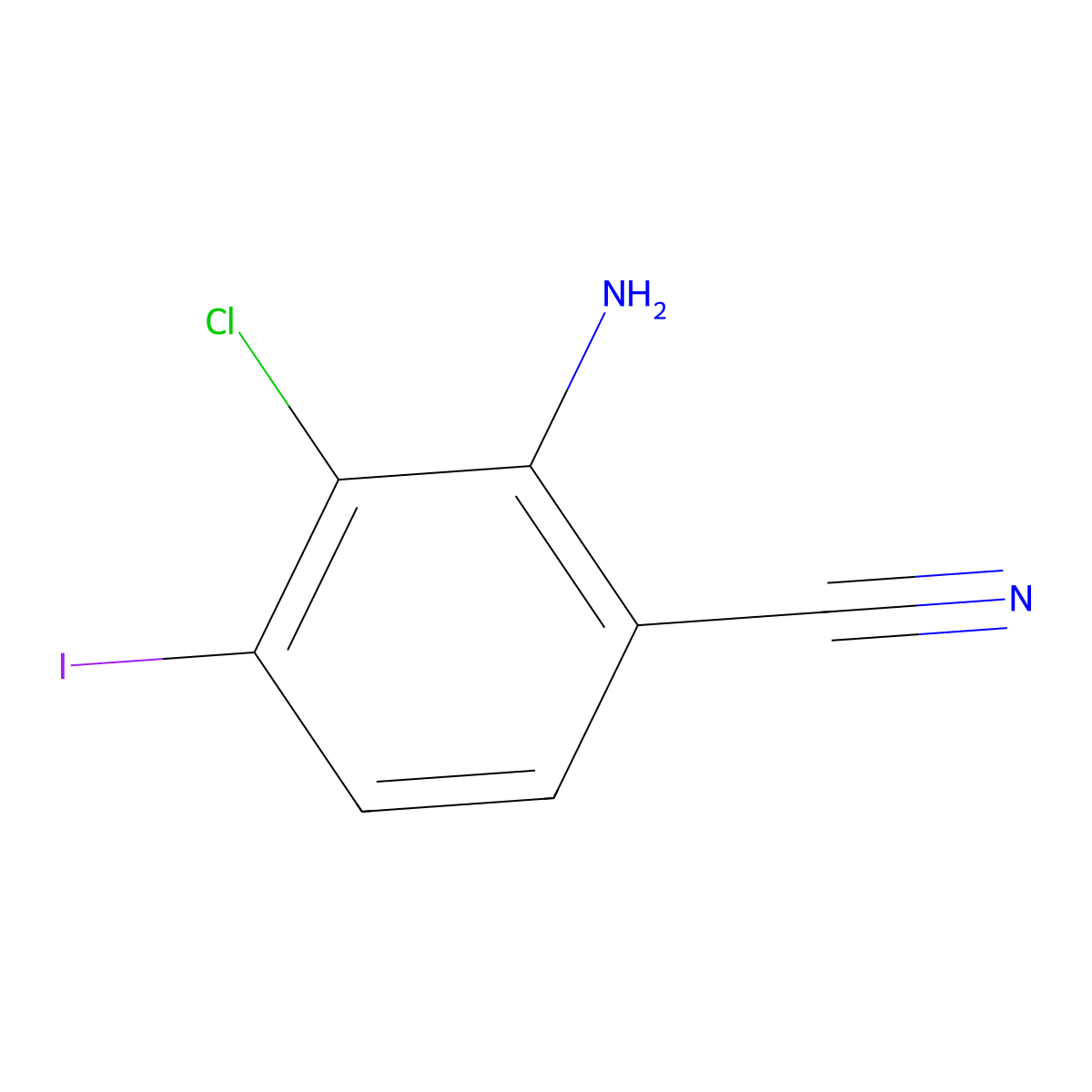 2-Amino-3-chloro-4-iodobenzonitrile molecular structure, CAS 2091640-60-5
