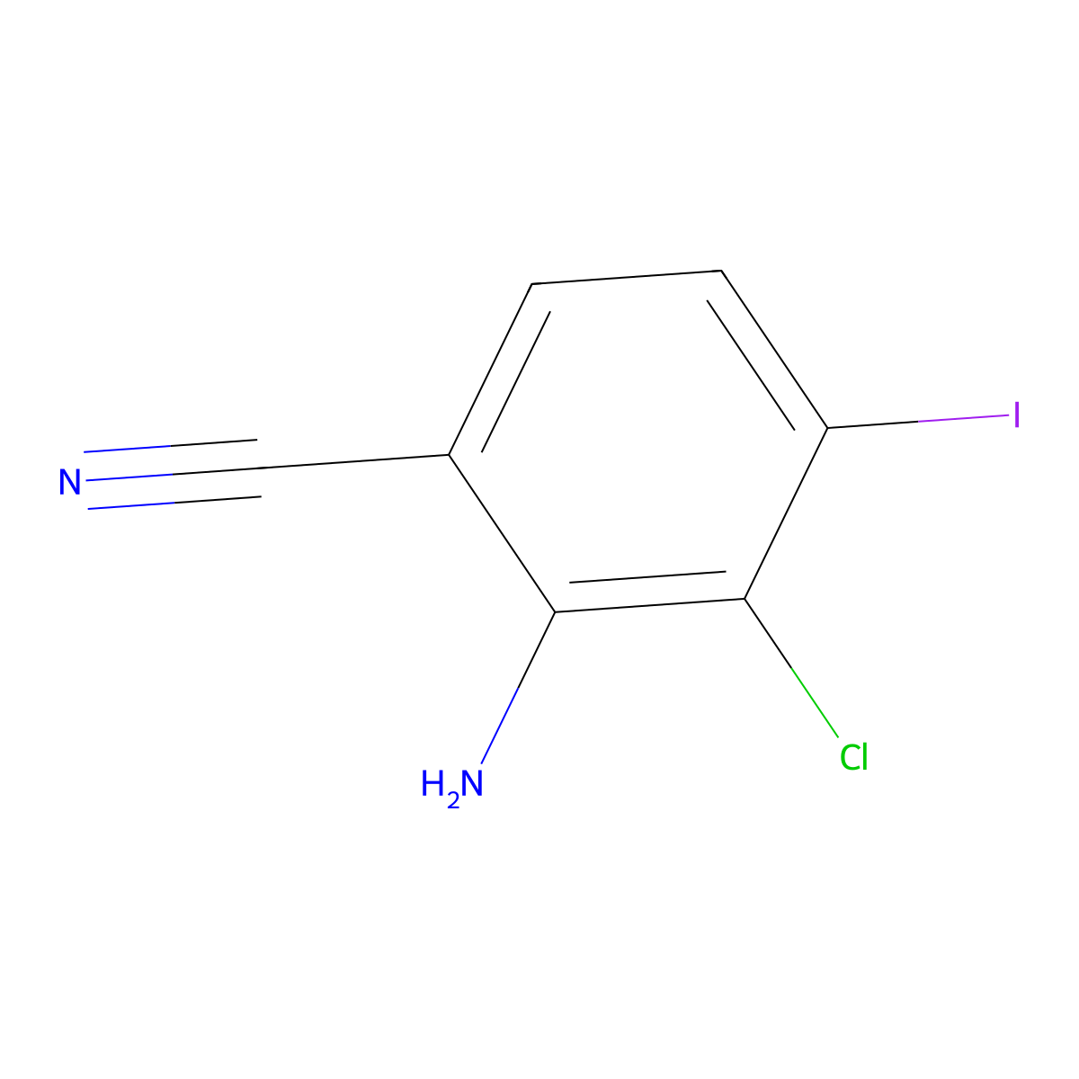 2-Amino-3-chloro-4-iodobenzonitrile molecular structure, CAS 2091640-60-5