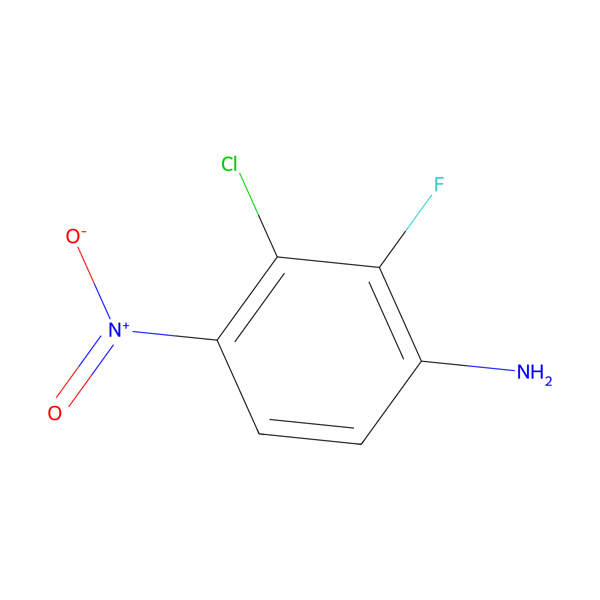 3-Chloro-2-fluoro-4-nitroaniline molecular structure, CAS 2091650-15-4
