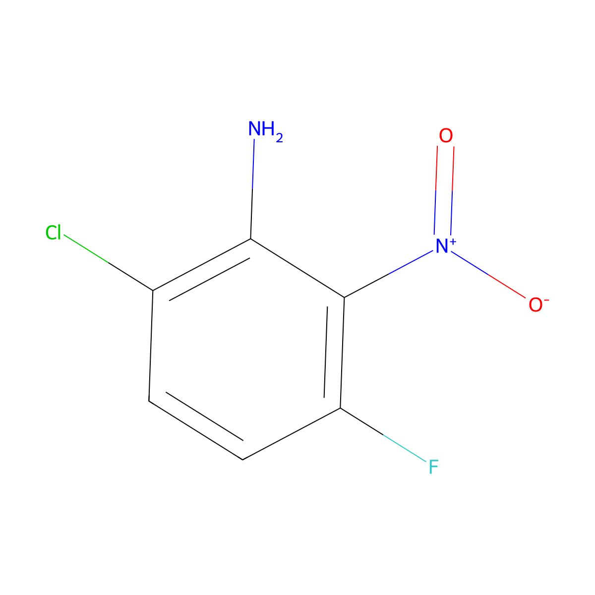 6-Chloro-3-fluoro-2-nitroaniline molecular structure, CAS 2091650-34-7