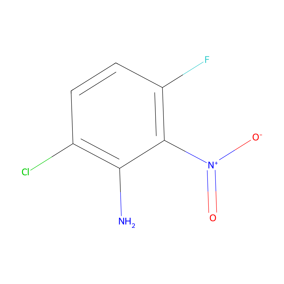 6-Chloro-3-fluoro-2-nitroaniline molecular structure, CAS 2091650-34-7