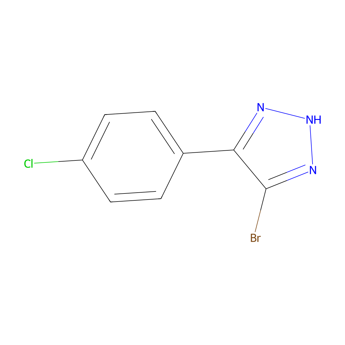 4-Bromo-5-(4-chlorophenyl)-1H-1,2,3-triazole molecular structure, CAS 2091651-15-7