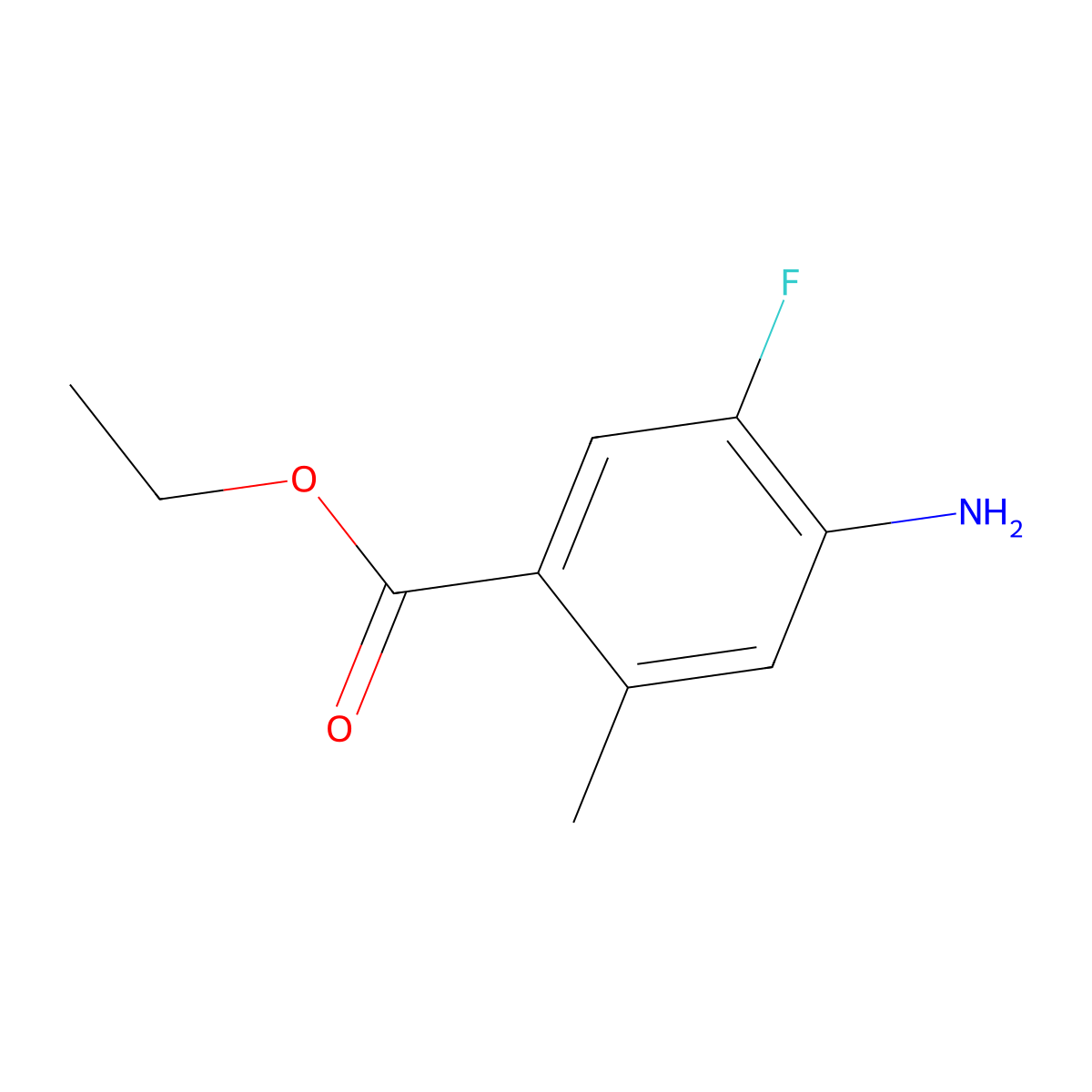 Ethyl 4-amino-5-fluoro-2-methylbenzoate molecular structure, CAS 2091654-03-2