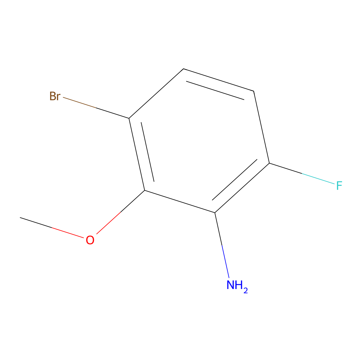 3-Bromo-6-fluoro-2-methoxyaniline molecular structure, CAS 2091657-12-2