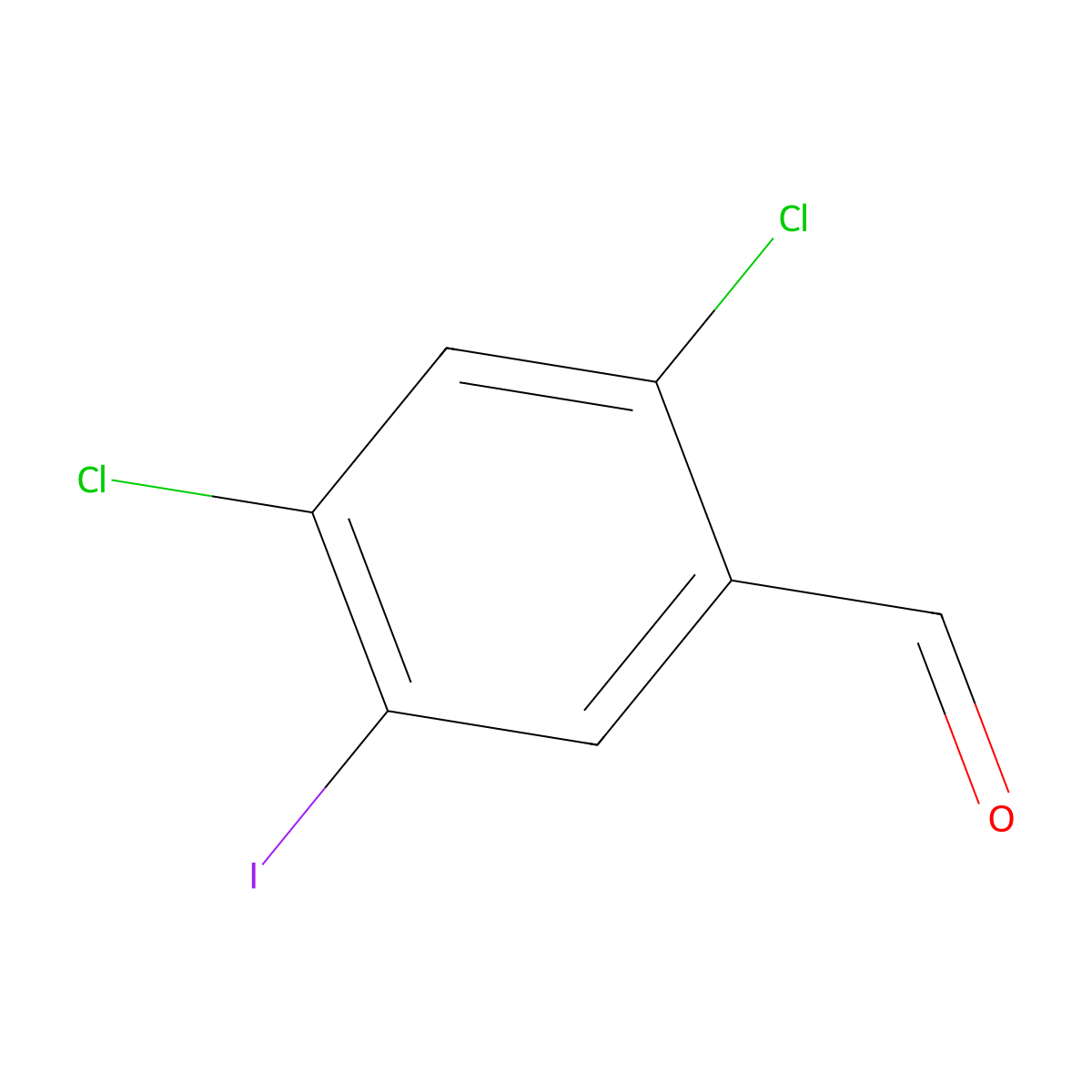2,4-Dichloro-5-iodobenzaldehyde molecular structure, CAS 2091659-72-0