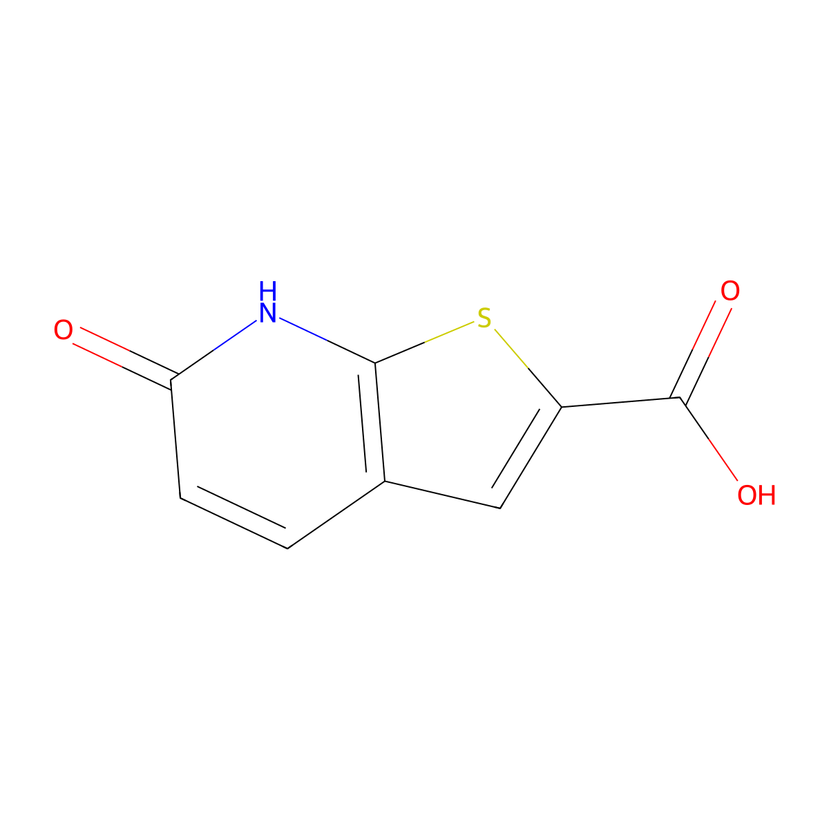 6-Hydroxythieno[2,3-b]pyridine-2-carboxylic acid molecular structure, CAS 2091661-39-9