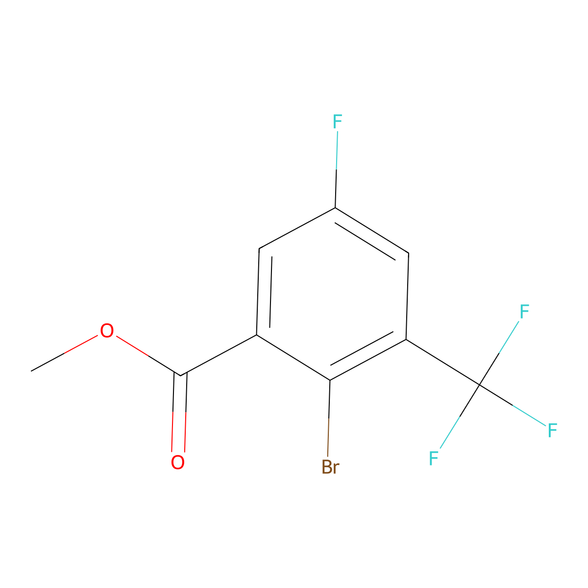 Methyl 2-bromo-5-fluoro-3-(trifluoromethyl)benzoate molecular structure, CAS 2091662-04-1