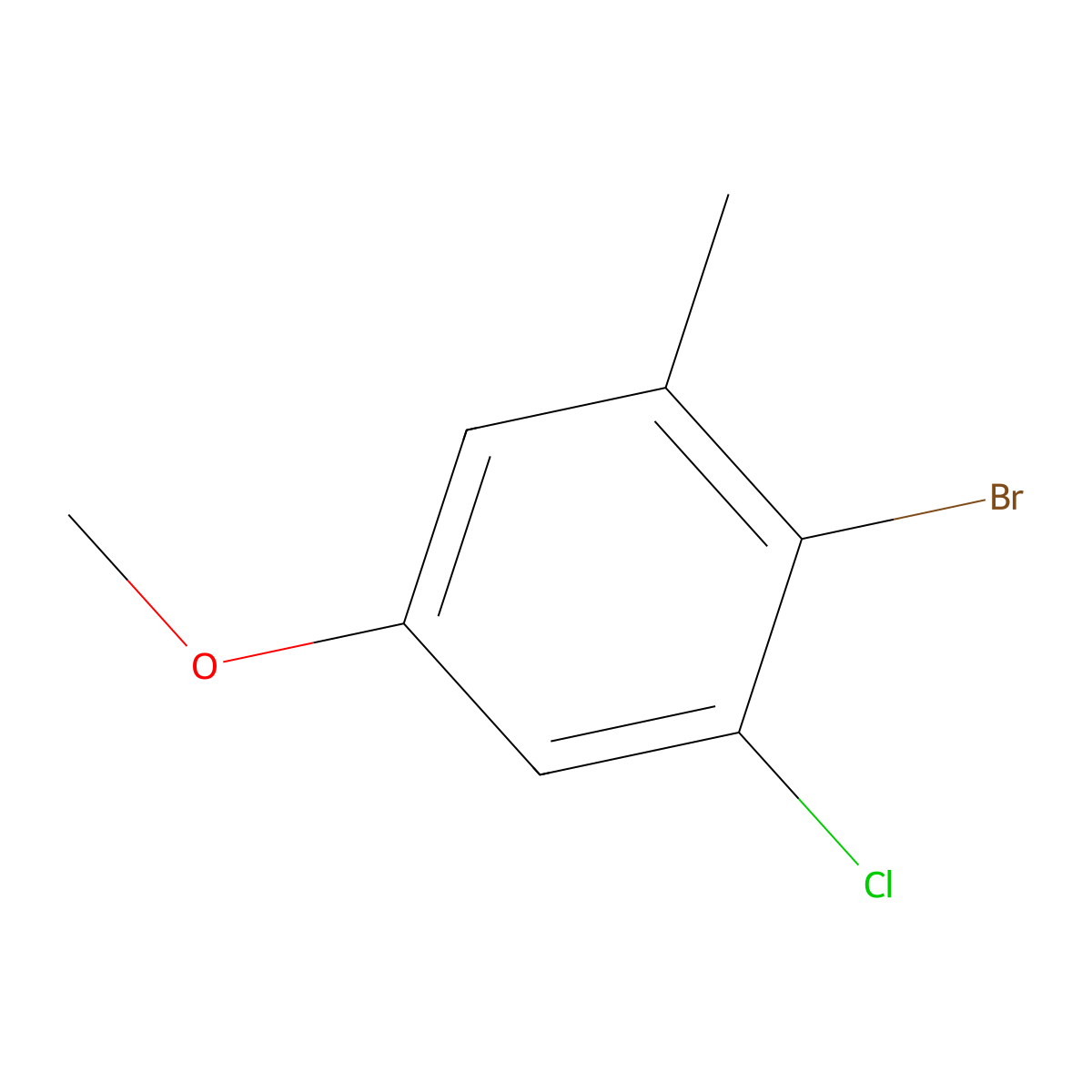 2-Bromo-1-chloro-5-methoxy-3-methylbenzene molecular structure, CAS 2091663-78-2