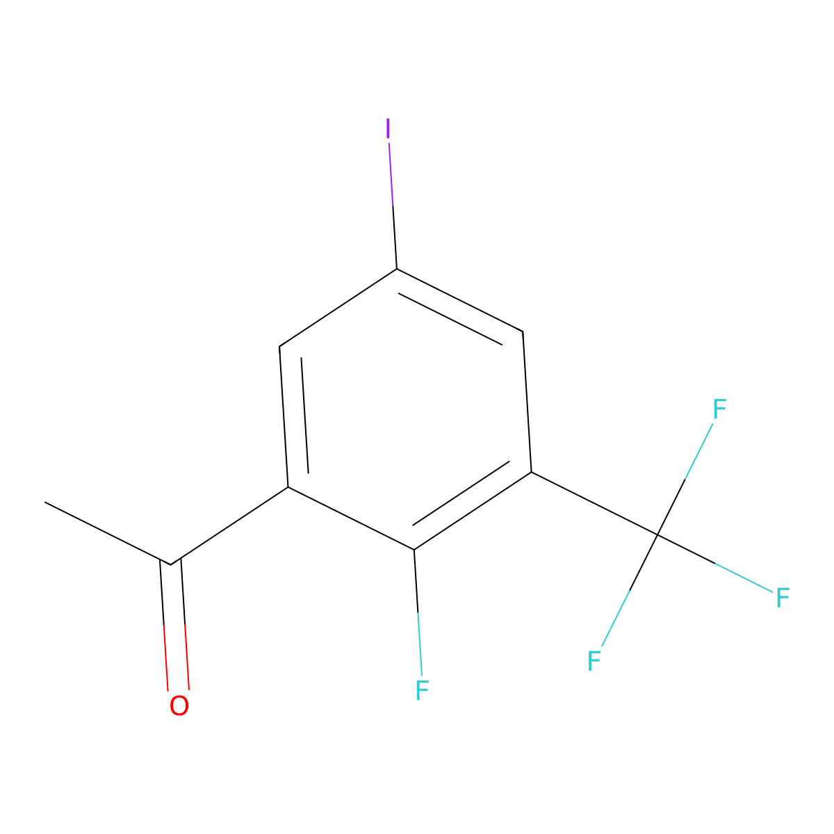 1-(2-Fluoro-5-iodo-3-(trifluoromethyl)phenyl)ethanone molecular structure, CAS 2091666-95-2