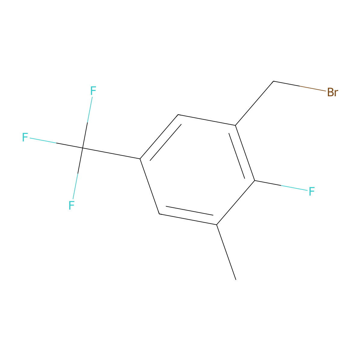 2-Fluoro-3-methyl-5-(trifluoromethyl)benzyl bromide molecular structure, CAS 2091670-09-4