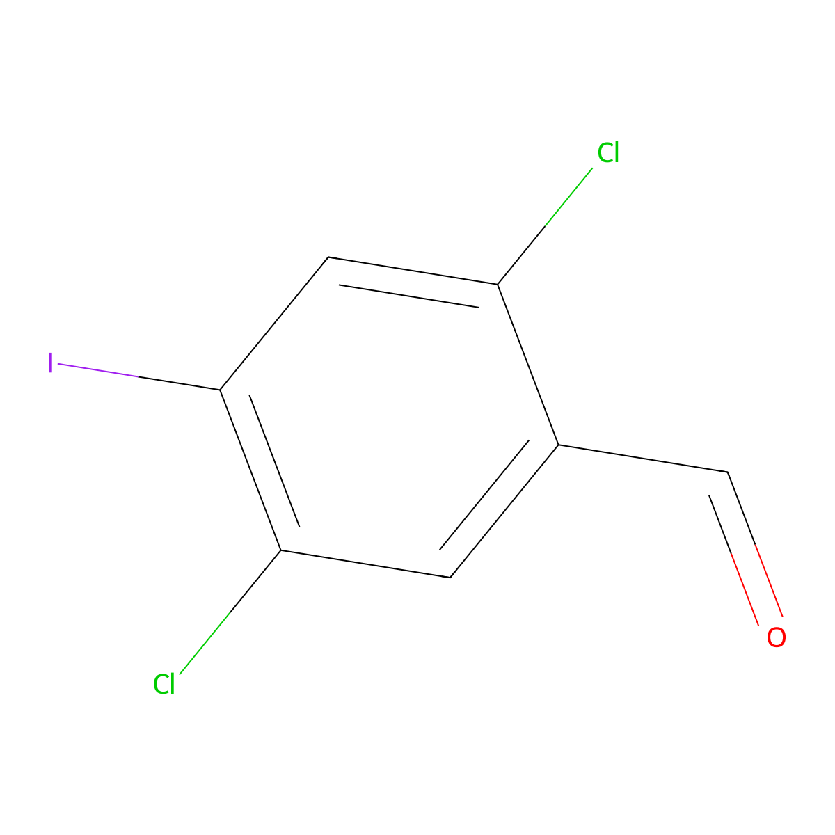 2,5-Dichloro-4-iodobenzaldehyde molecular structure, CAS 2091672-04-5