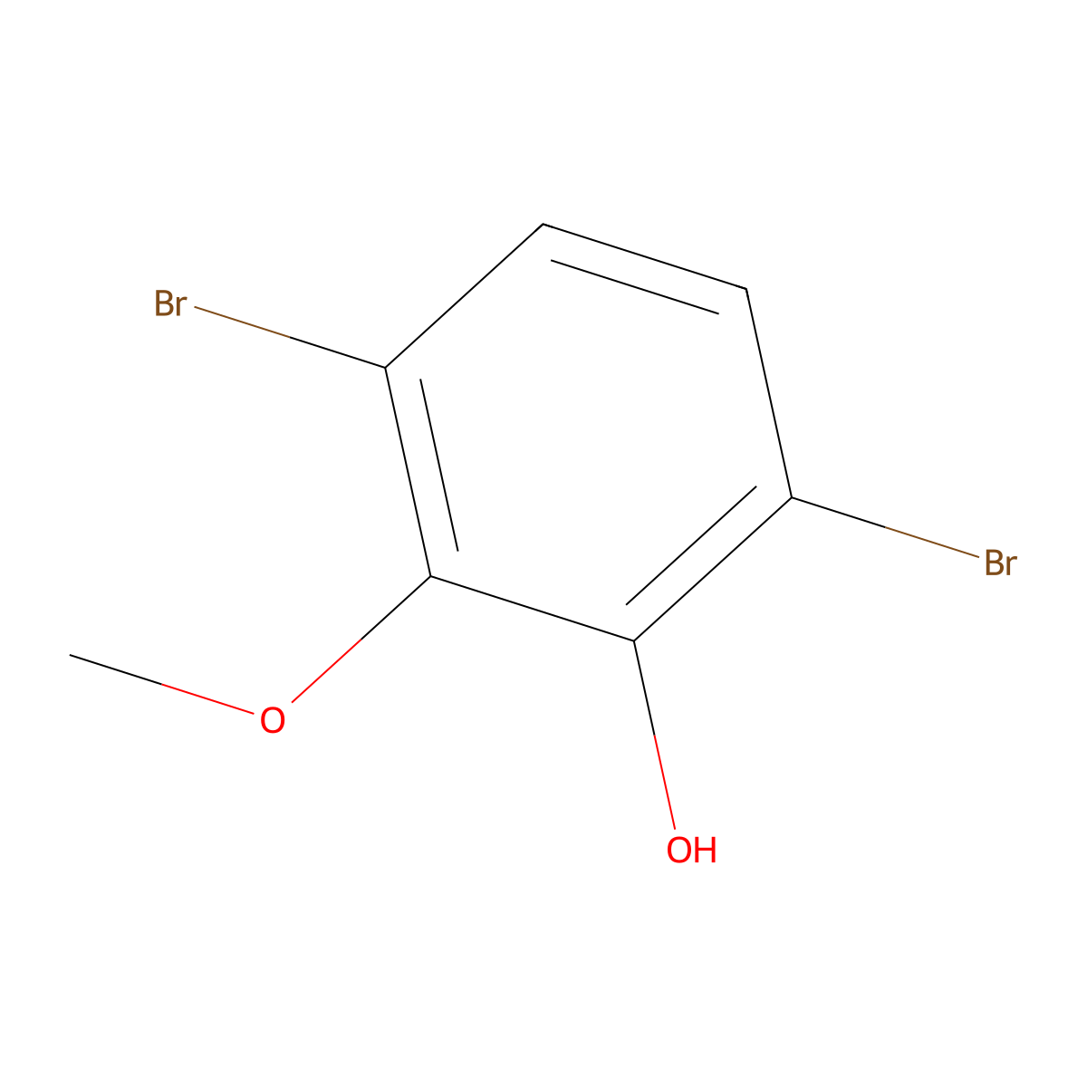 3,6-Dibromo-2-methoxyphenol molecular structure, CAS 2091675-35-1