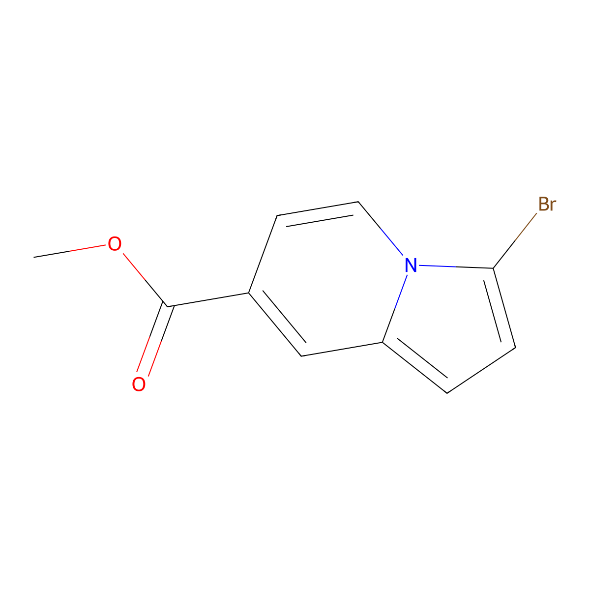 Methyl 3-Bromoindolizine-7-carboxylate molecular structure, CAS 2091675-45-3