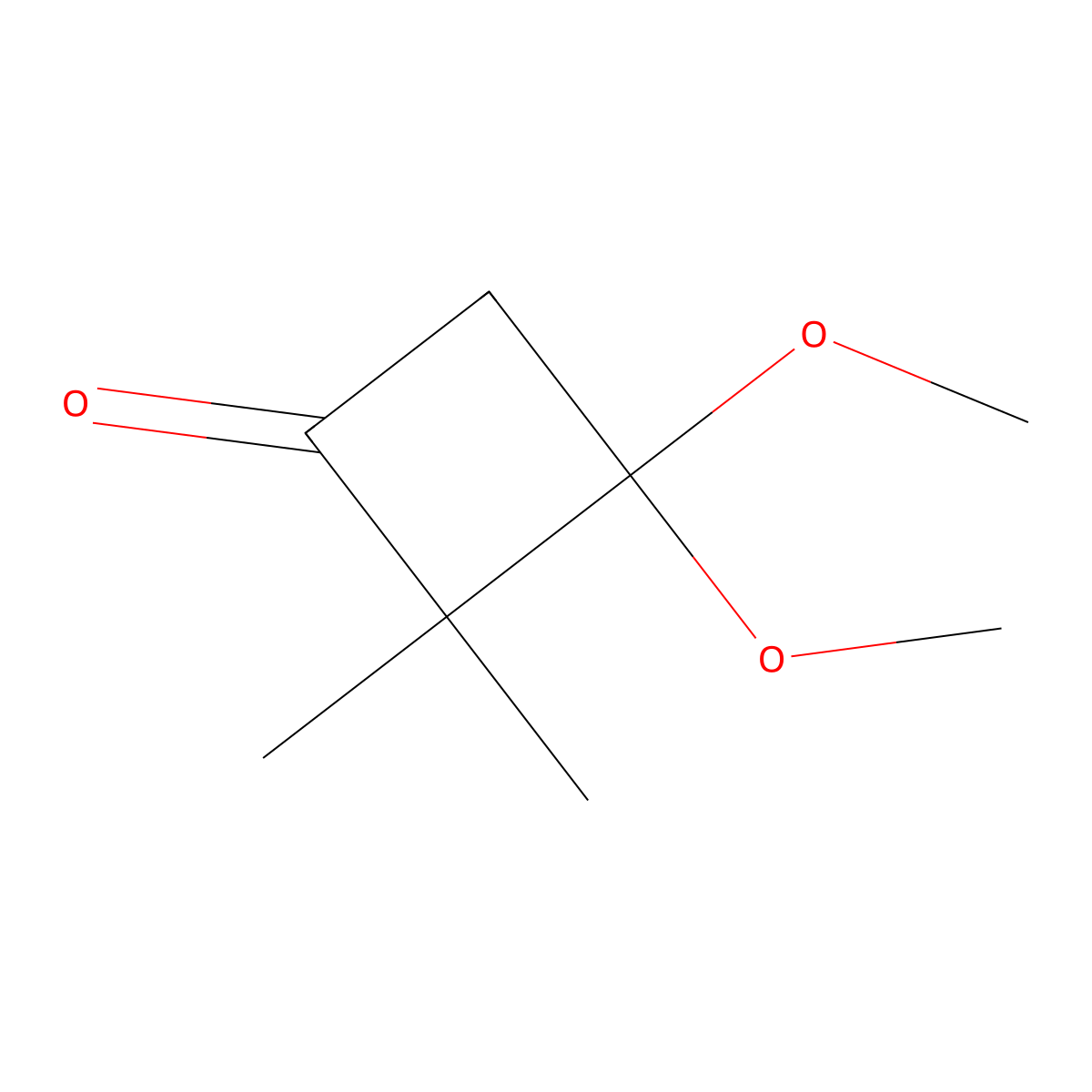 3,3-Dimethoxy-2,2-dimethylcyclobutan-1-one molecular structure, CAS 2091677-17-5