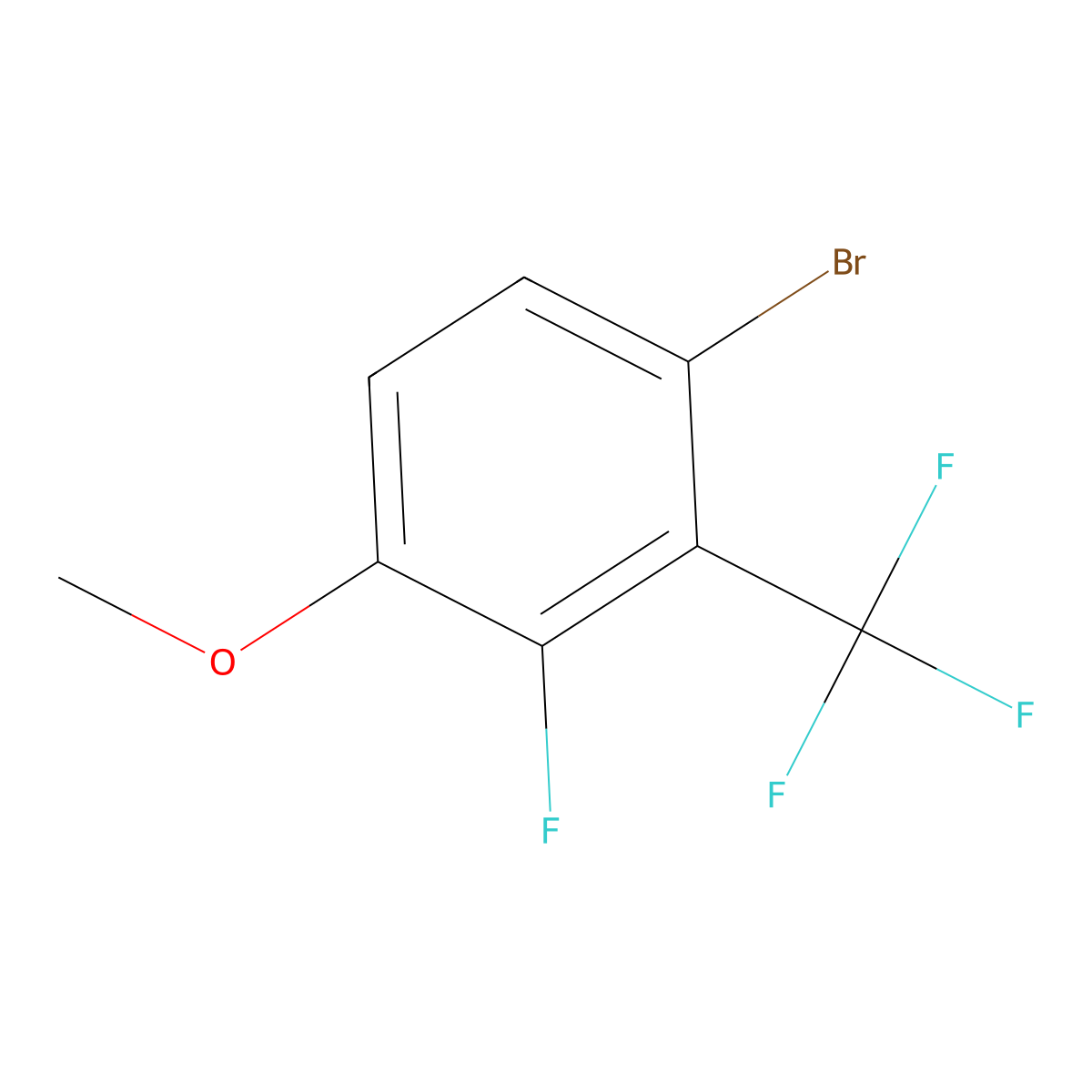 1-Bromo-3-fluoro-4-methoxy-2-(trifluoromethyl)benZene molecular structure, CAS 2091678-58-7