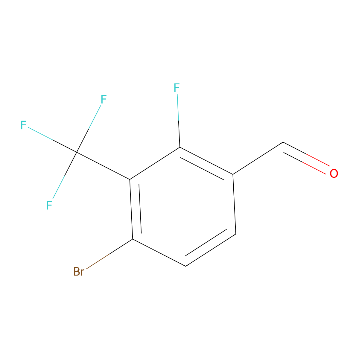 4-Bromo-2-fluoro-3-(trifluoromethyl)benzaldehyde molecular structure, CAS 2091678-71-4