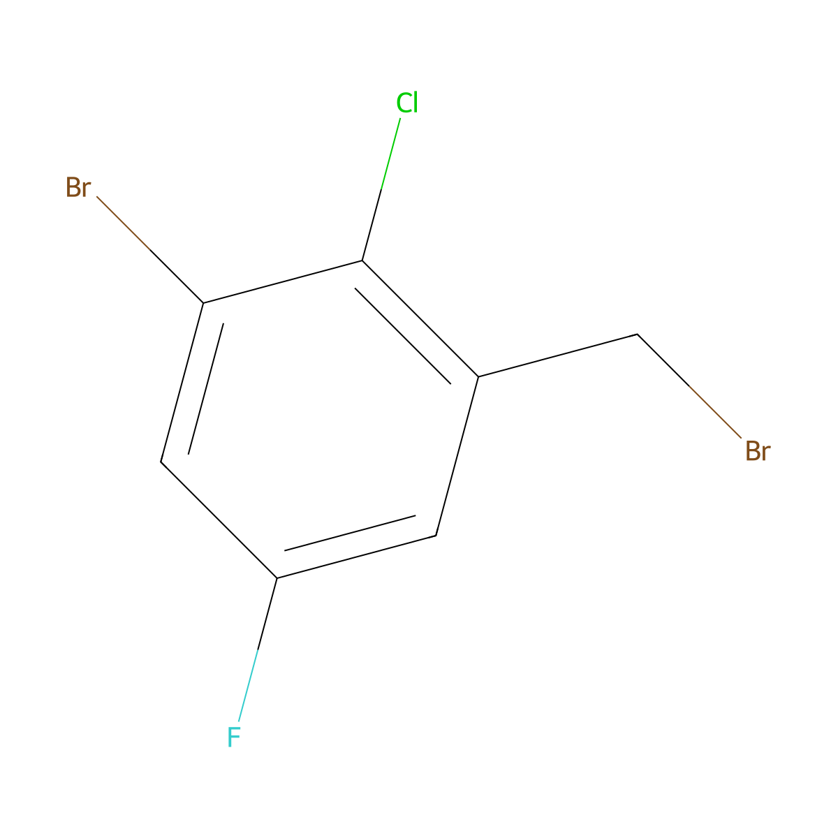 1-Bromo-3-(bromomethyl)-2-chloro-5-fluorobenzene molecular structure, CAS 2091679-77-3