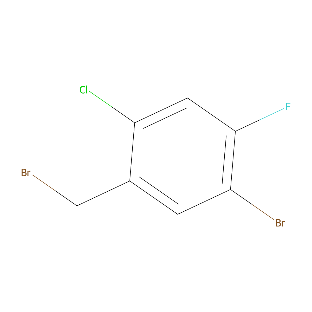 5-Bromo-2-chloro-4-fluorobenzyl bromide molecular structure, CAS 2091679-86-4