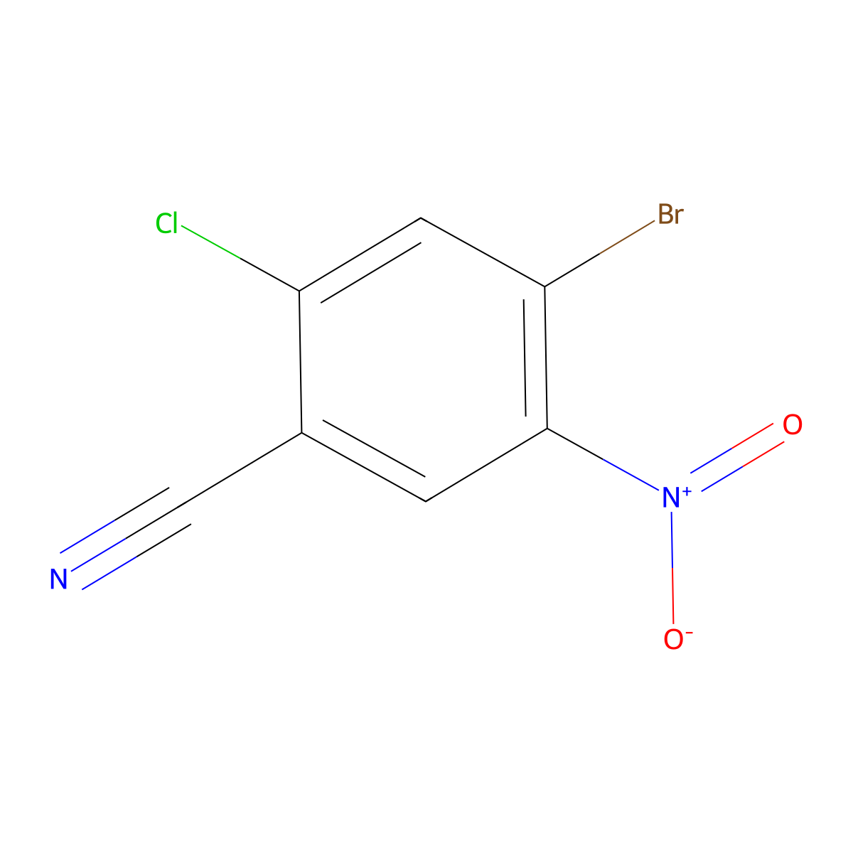 4-Bromo-2-chloro-5-nitrobenzonitrile molecular structure, CAS 2091680-97-4