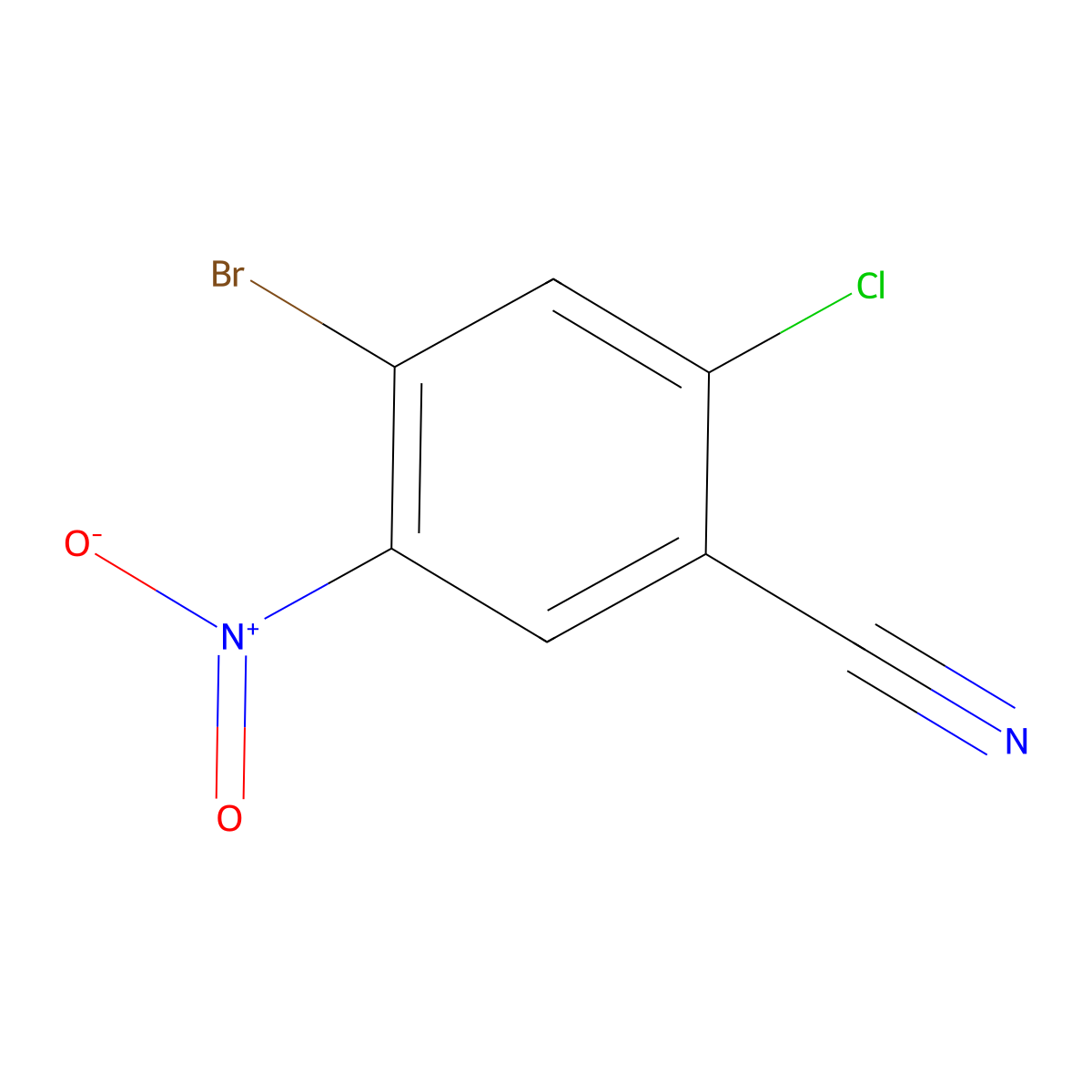 4-Bromo-2-chloro-5-nitrobenzonitrile molecular structure, CAS 2091680-97-4
