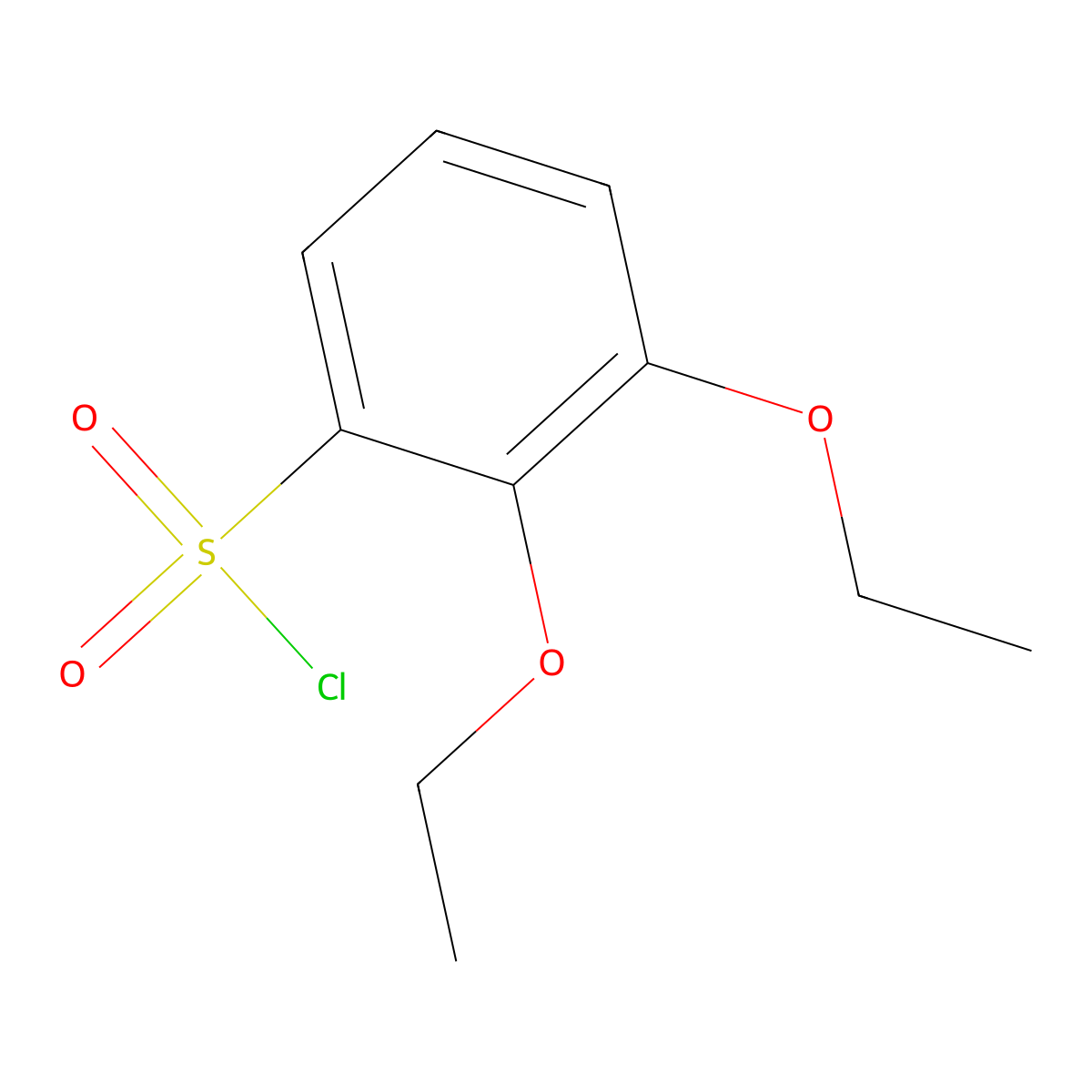 2,3-Diethoxybenzene-1-sulfonyl chloride molecular structure, CAS 2091681-36-4