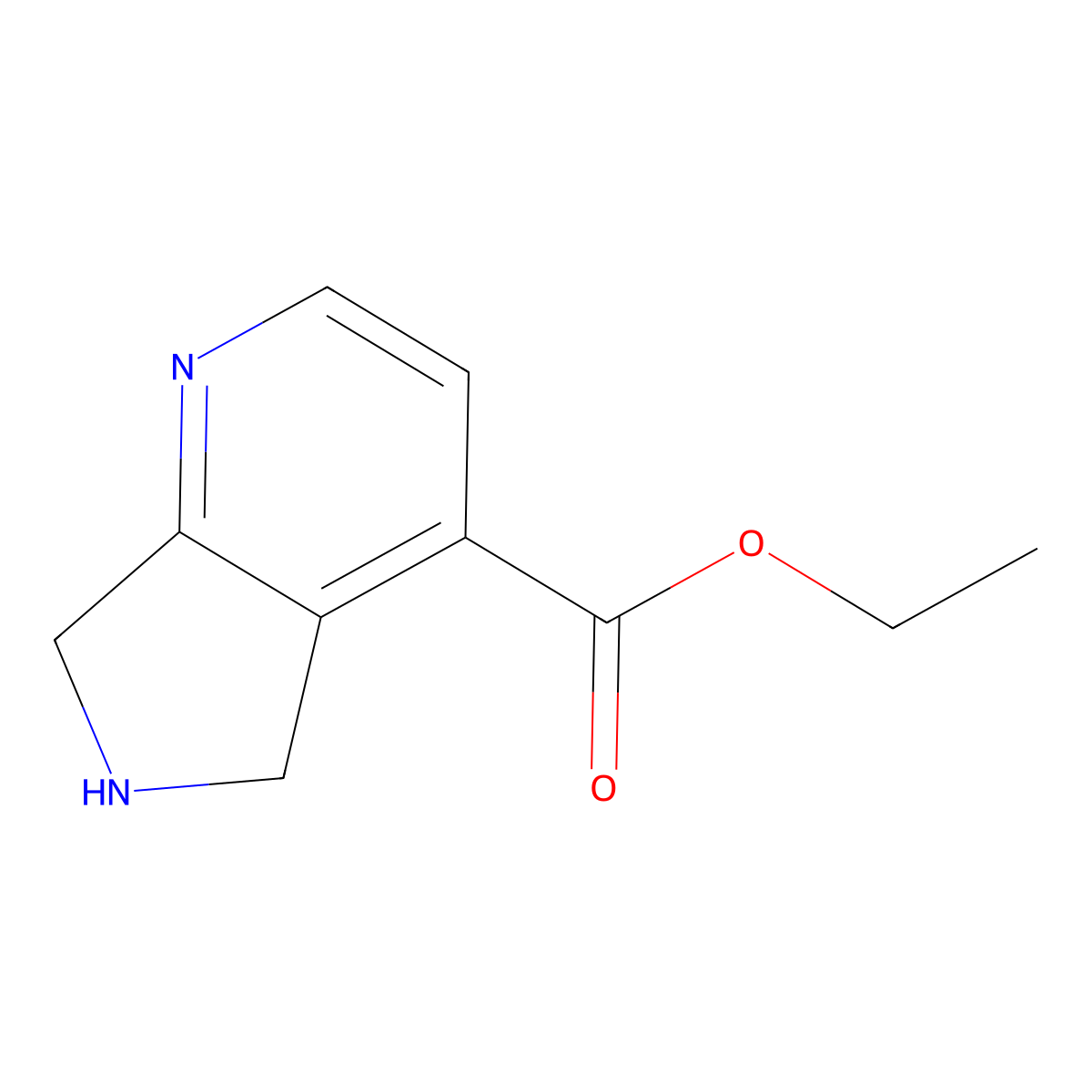ethyl 5H,6H,7H-pyrrolo[3,4-b]pyridine-4-carboxylate molecular structure, CAS 2091682-15-2