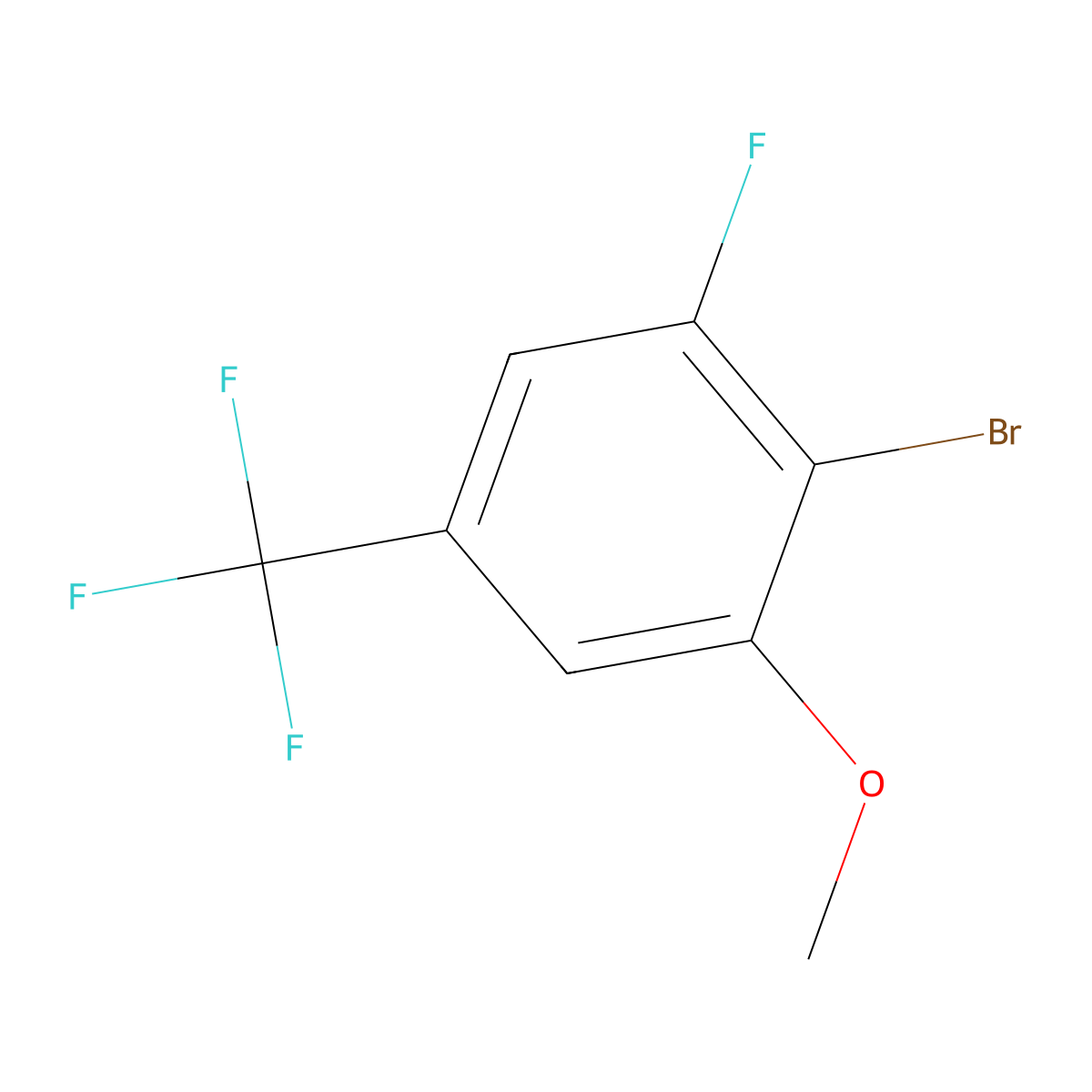 2-Bromo-1-fluoro-3-methoxy-5-(trifluoromethyl)benzene molecular structure, CAS 2091683-22-4