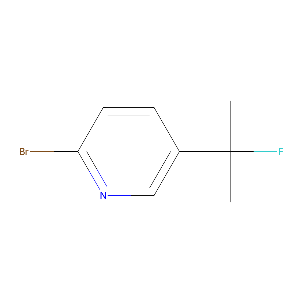 2-Bromo-5-(2-fluoro-2-propyl)pyridine molecular structure, CAS 2091683-62-2