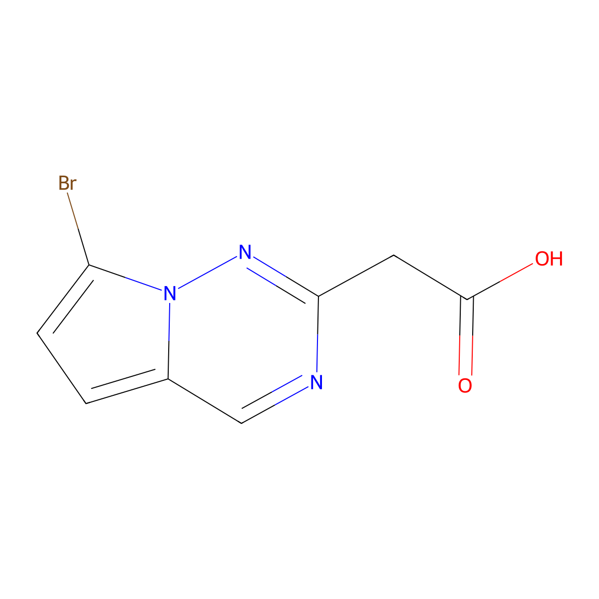 2-{7-Bromopyrrolo[2,1-f][1,2,4]triazin-2-yl}acetic acid molecular structure, CAS 2091685-14-0