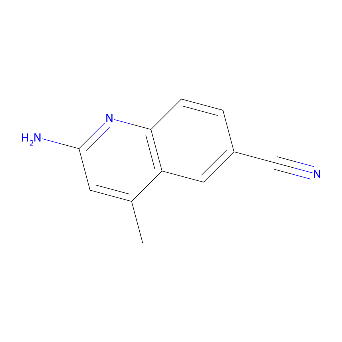 2-Amino-4-methylquinoline-6-carbonitrile molecular structure, CAS 2091687-43-1