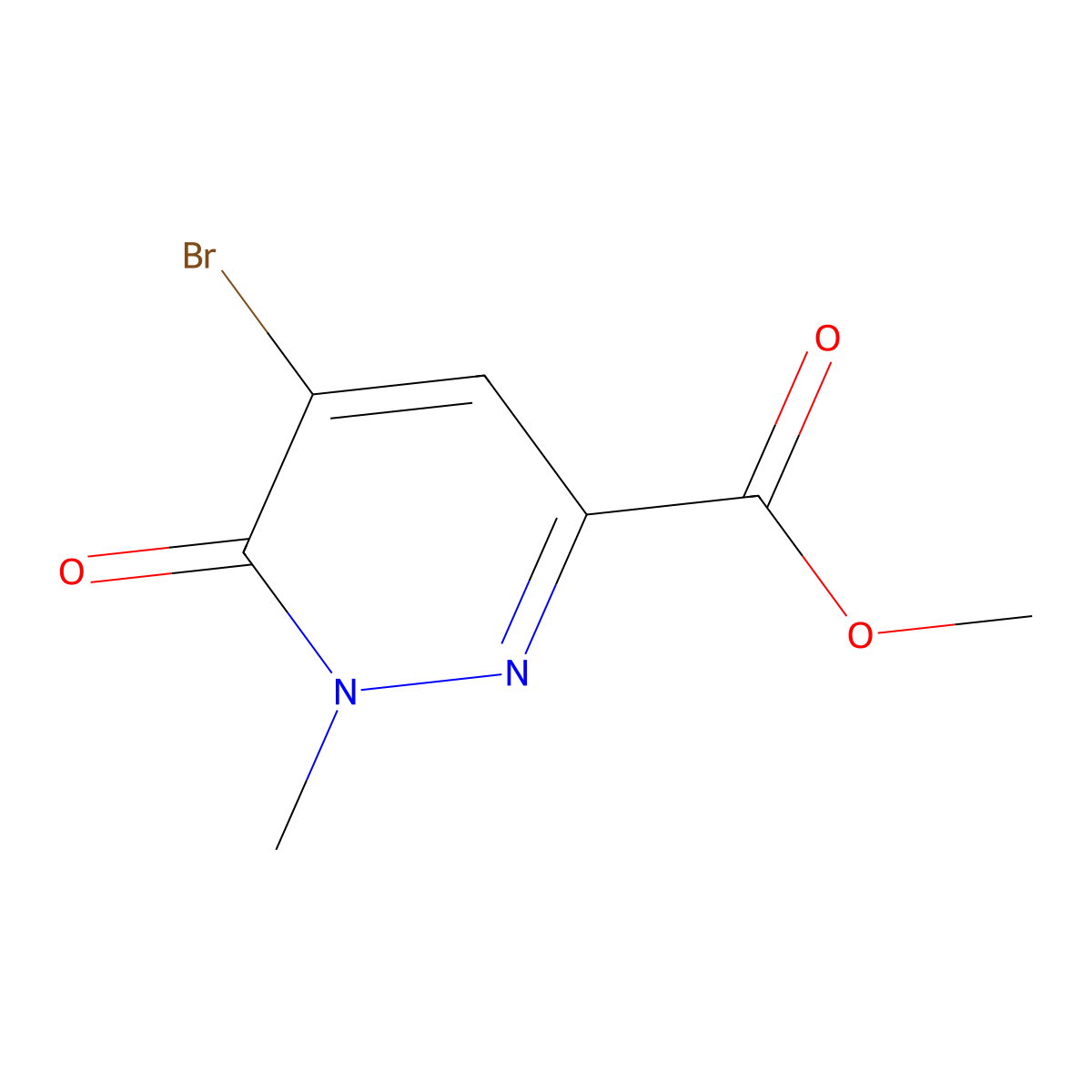 Methyl 5-bromo-1-methyl-6-oxo-1,6-dihydropyridazine-3-carboxylate molecular structure, CAS 2091689-28-8