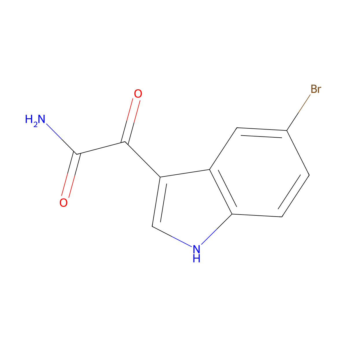 2-(5-bromo-1H-indol-3-yl)-2-oxoacetamide molecular structure, CAS 209169-01-7