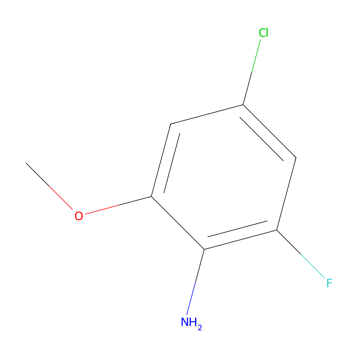4-Chloro-2-fluoro-6-methoxyaniline molecular structure, CAS 2091692-00-9