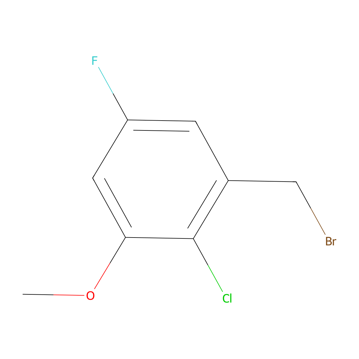 2-Chloro-5-fluoro-3-methoxybenZyl bromide molecular structure, CAS 2091692-25-8