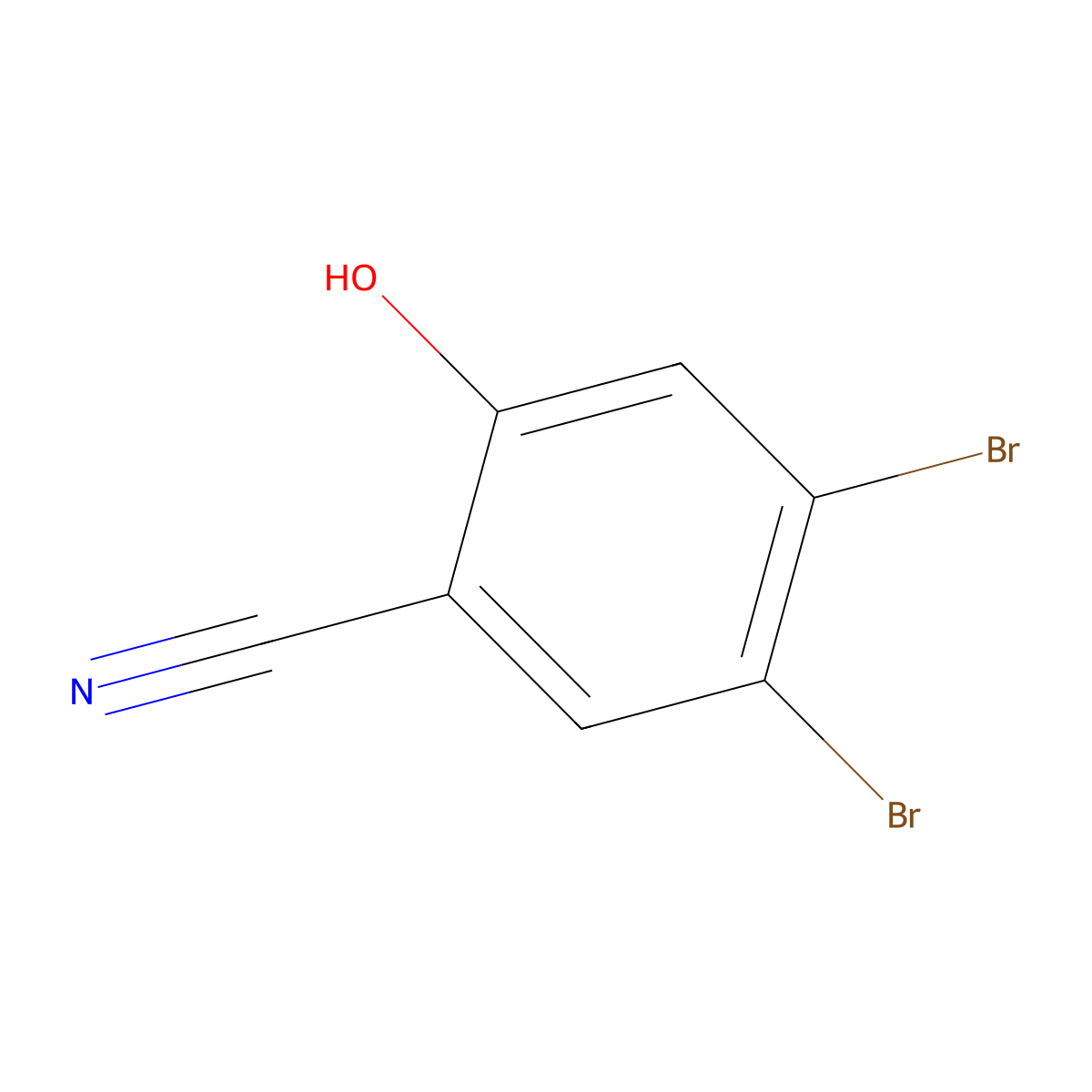 4,5-Dibromo-2-hydroxybenzonitrile molecular structure, CAS 2091692-99-6