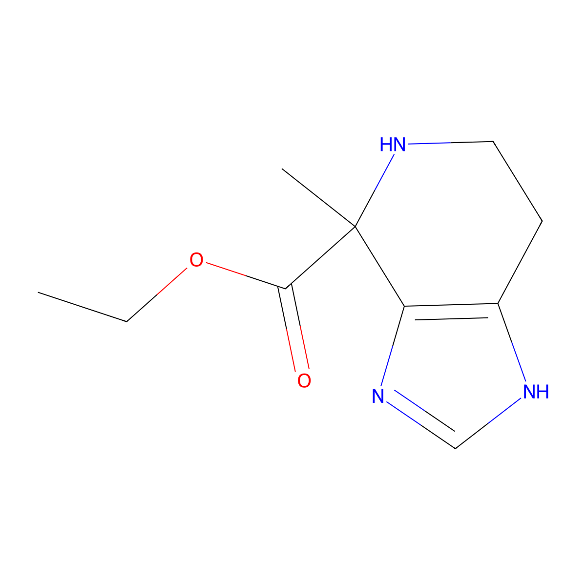 Ethyl 4-methyl-3H,4H,5H,6H,7H-imidazo[4,5-c]pyridine-4-carboxylate molecular structure, CAS 2091693-38-6