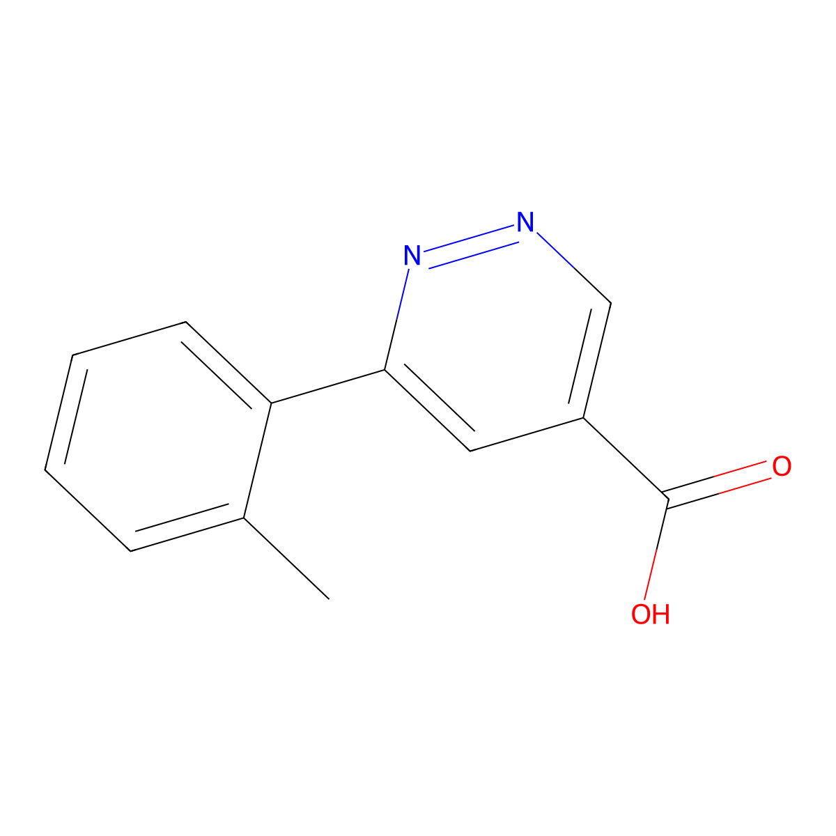 6-(o-Tolyl)pyridazine-4-carboxylic acid molecular structure, CAS 2091693-44-4
