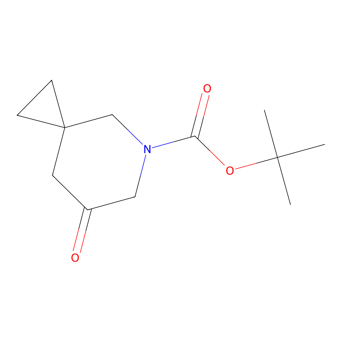 Tert-butyl 7-oxo-5-azaspiro(2.5)octane-5-carboxylate molecular structure, CAS 2091694-43-6