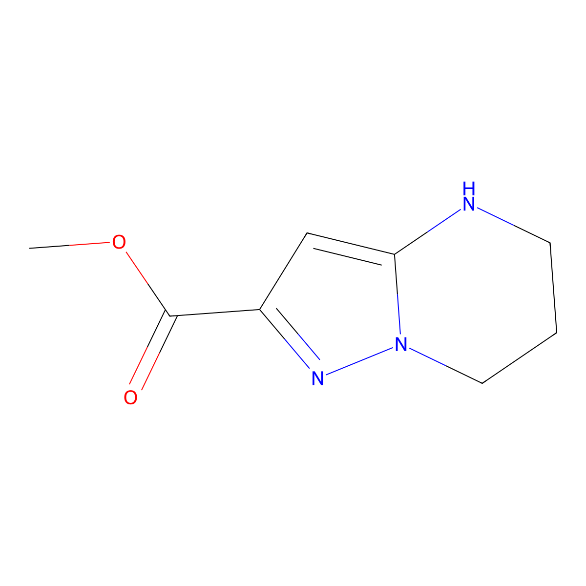 methyl 4H,5H,6H,7H-pyrazolo[1,5-a]pyrimidine-2-carboxylate molecular structure, CAS 2091696-96-5