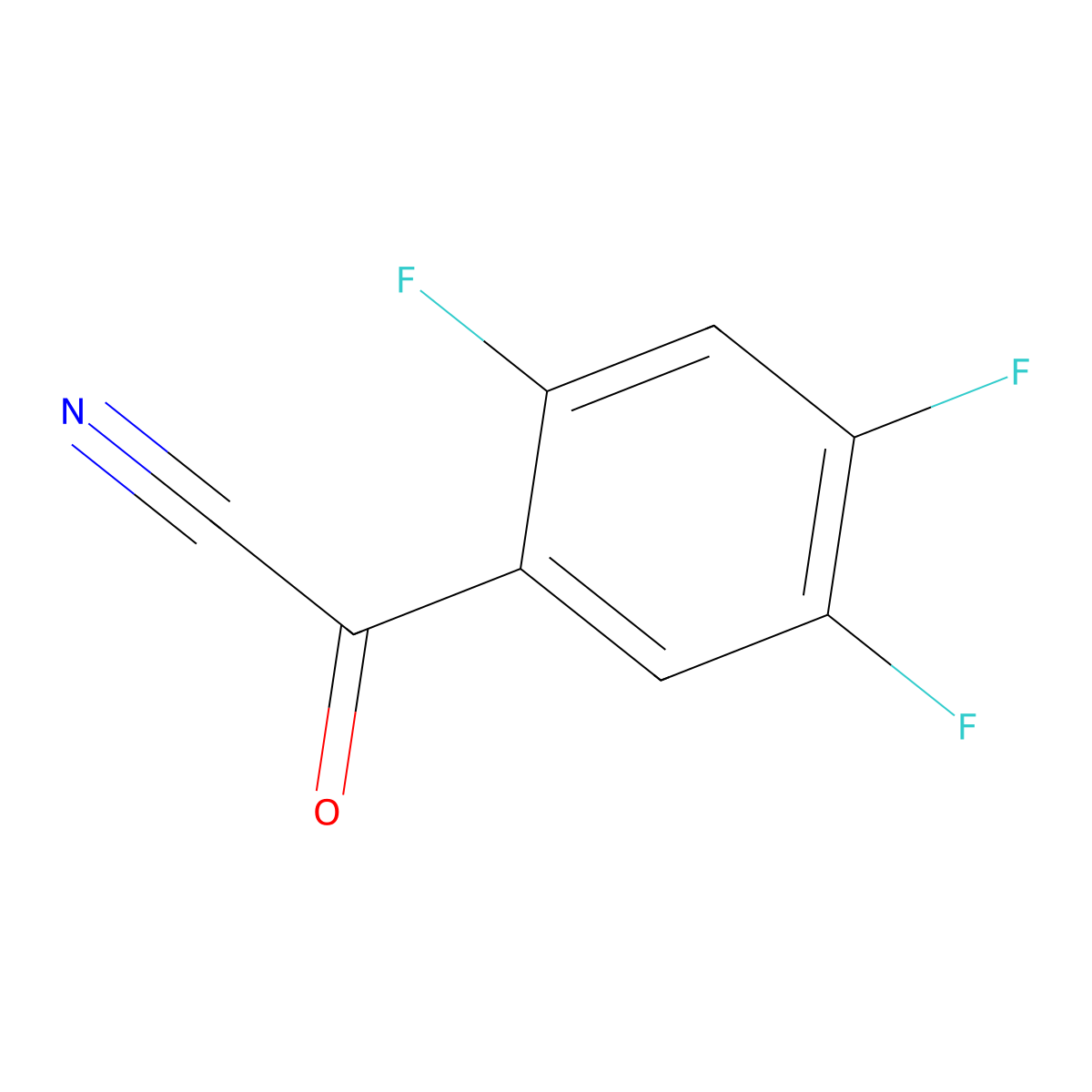 2,4,5-Trifluorobenzoyl cyanide molecular structure, CAS 2091697-40-2