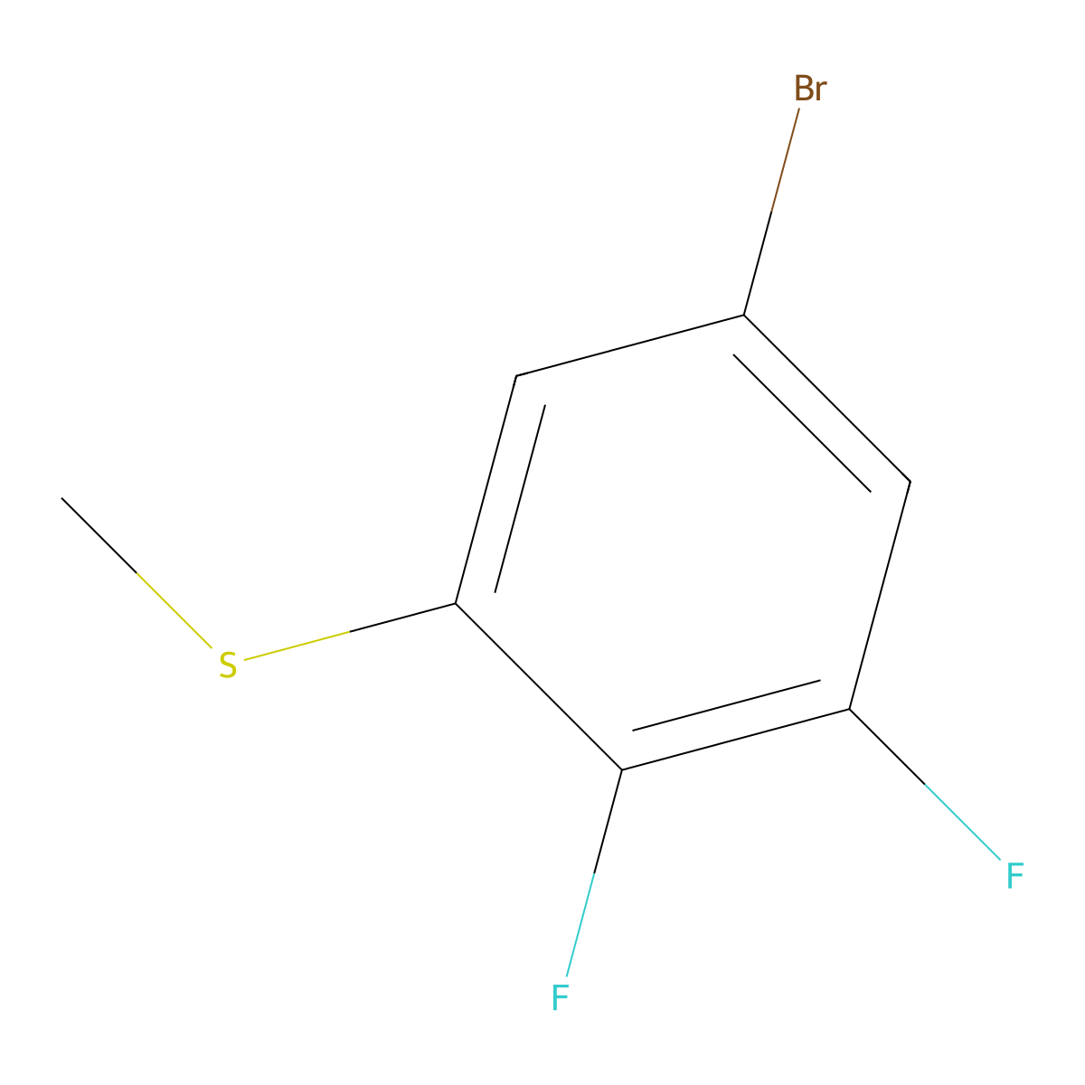 (5-Bromo-2,3-difluorophenyl)(methyl)sulfane molecular structure, CAS 2091697-60-6