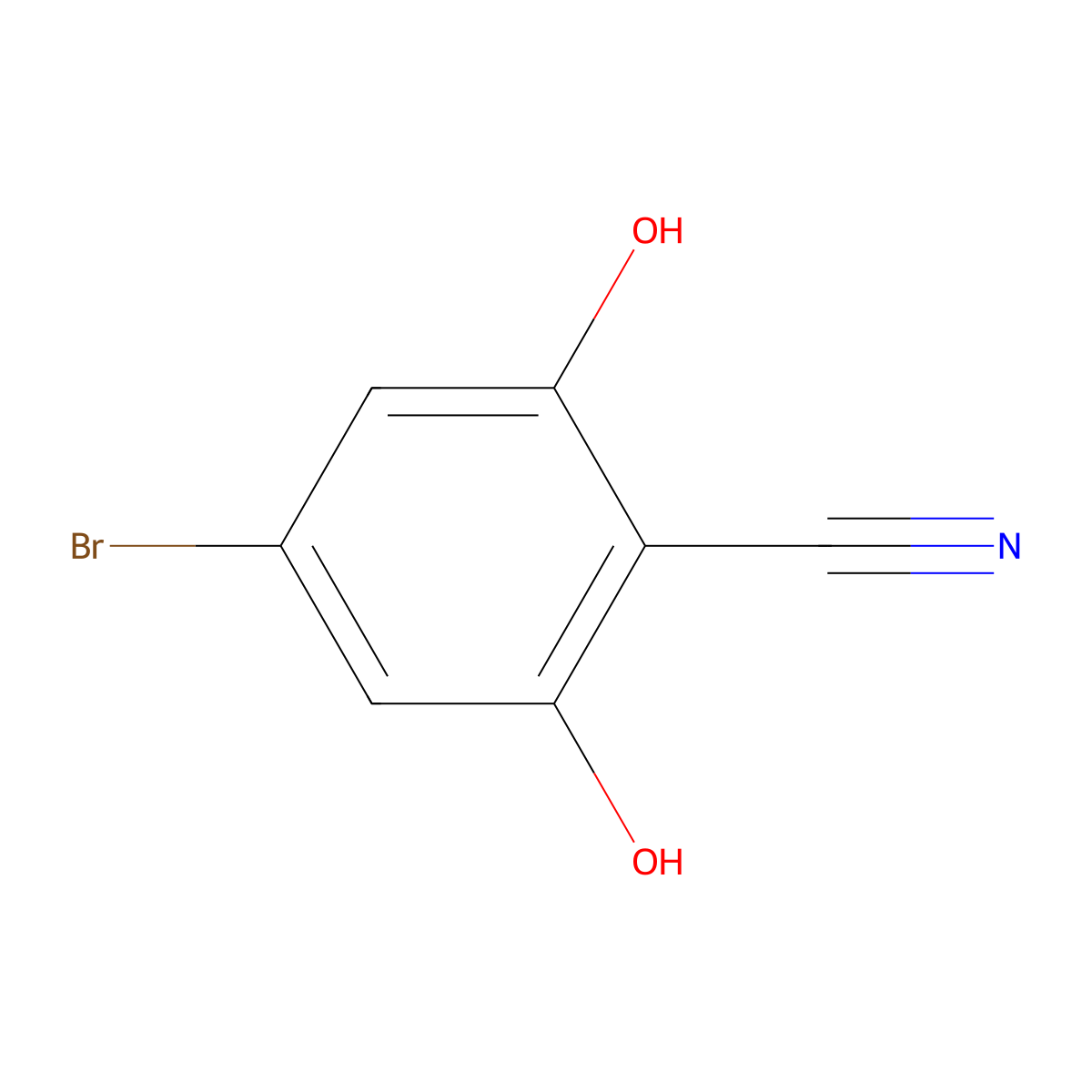 4-Bromo-2,6-dihydroxybenzonitrile molecular structure, CAS 2091697-84-4
