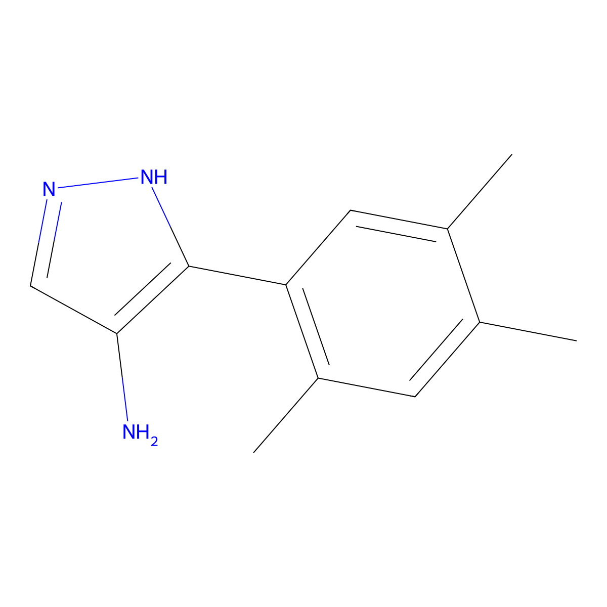 5-(2,4,5-Trimethylphenyl)-1h-pyrazol-4-amine molecular structure, CAS 2091699-98-6